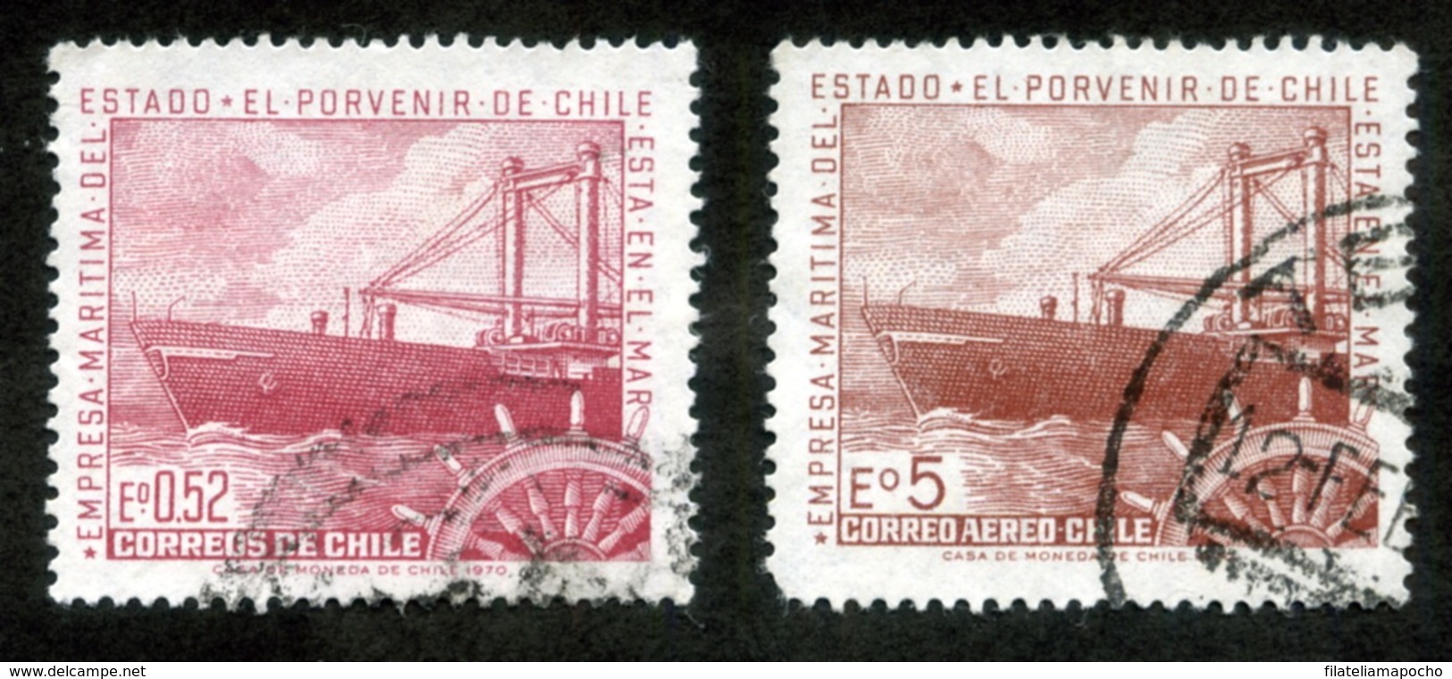 CHILE ESTAMPILLAS: SERIE "EMPRESA MARÍTIMA DEL ESTADO” – 1970 CHILE. - Chile