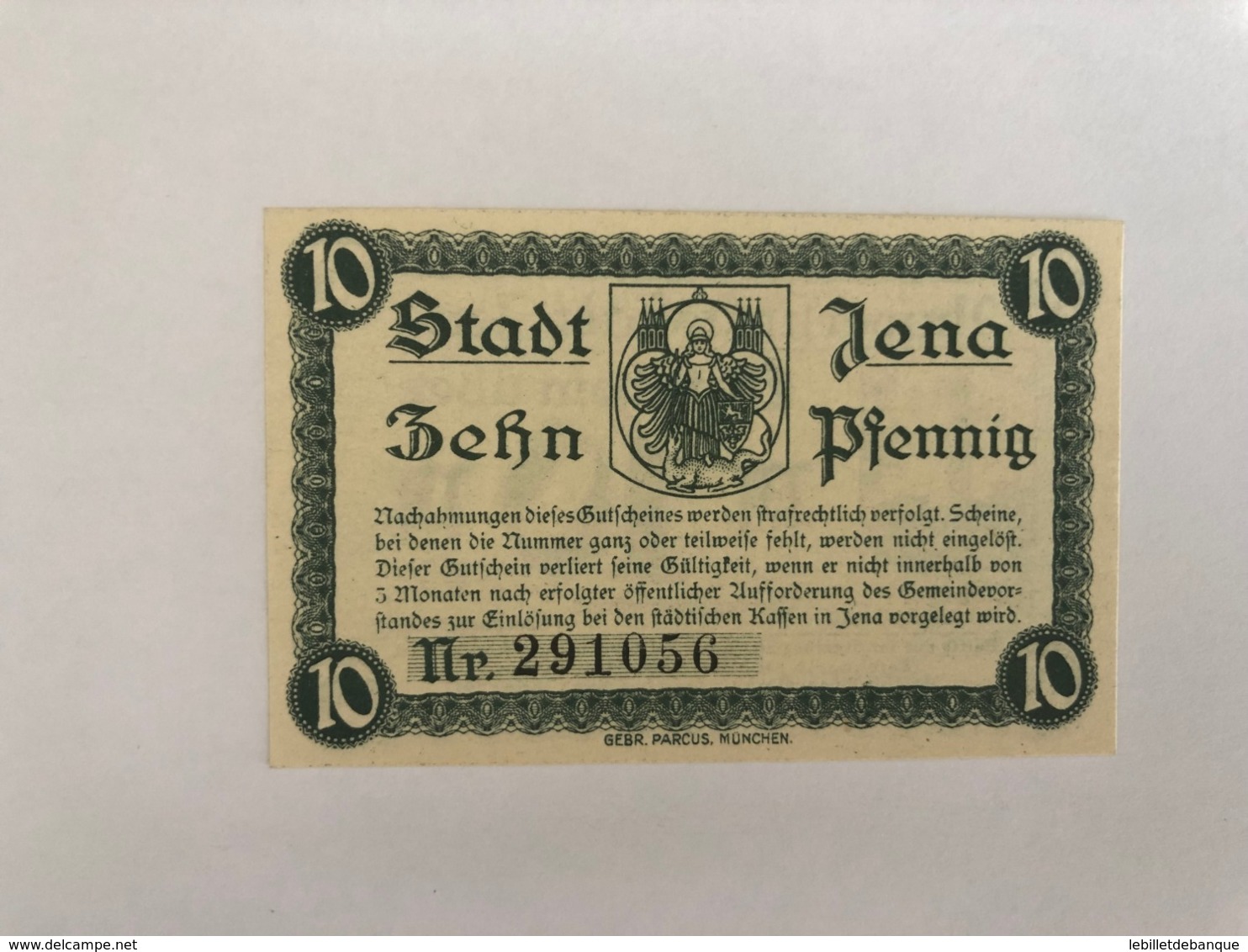 Allemagne Notgeld Jena 10 Pfennig - Collections