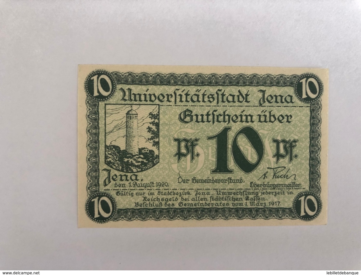 Allemagne Notgeld Jena 10 Pfennig - Collections