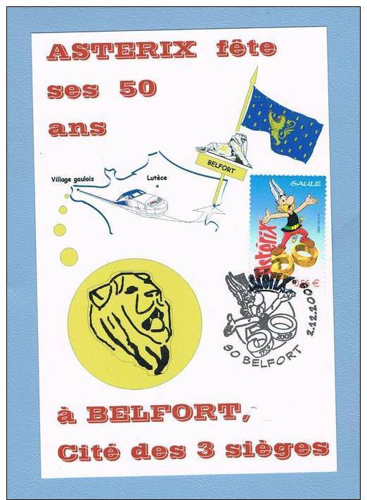 ASTÉRIX Fête Ses 50 Ans - Cachet BELFORT 2009 - Commemorative Postmarks
