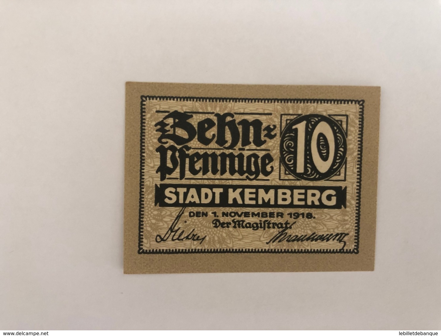 Allemagne Notgeld Kemberg 10 Pfennig - Colecciones