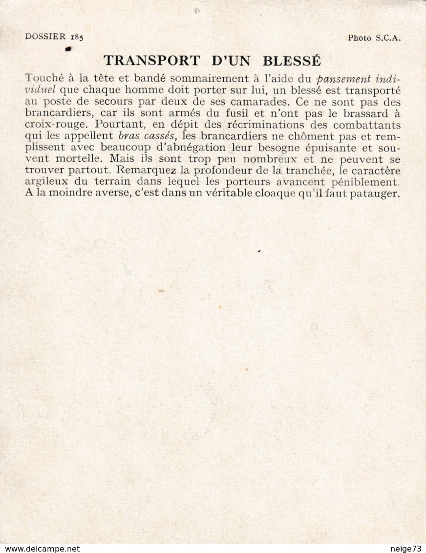 Image - Photo De La Guerre 1914-18 - Dans Les Tranchées - Transport D'un Blessé - Altri & Non Classificati