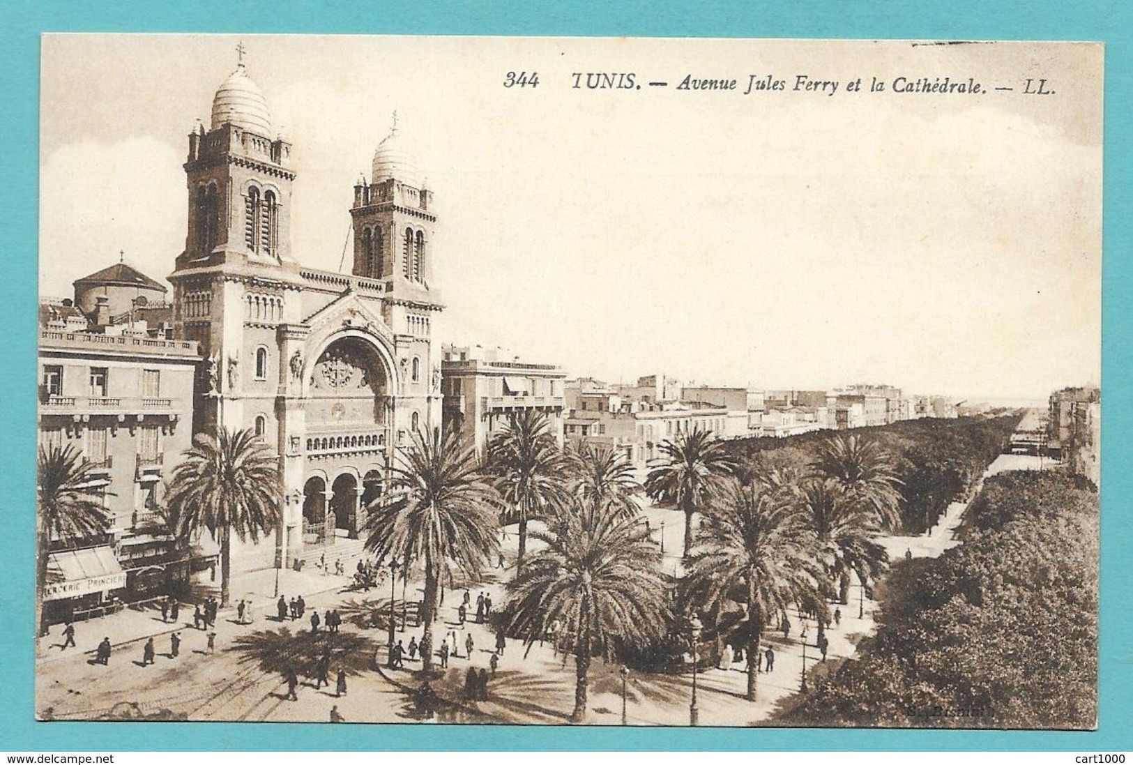 TUNIS AVENUE JULES FERRY ET LA CATHEDRALE - Tunisia