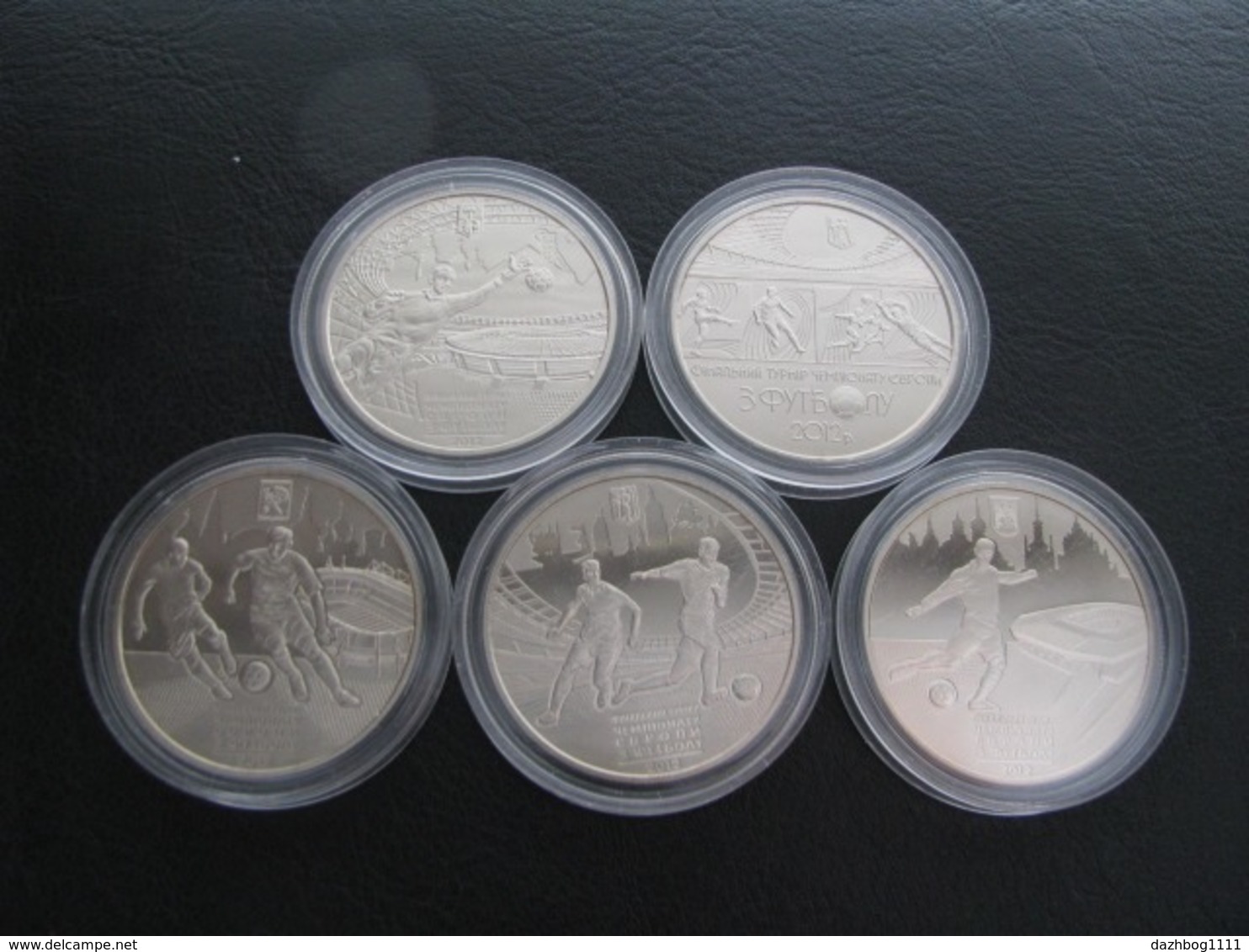 Coin Set Euro 2012 European Football Championship Ukraine Poland 2011 Coin , 5 UAH 5 Pcs - Ukraine