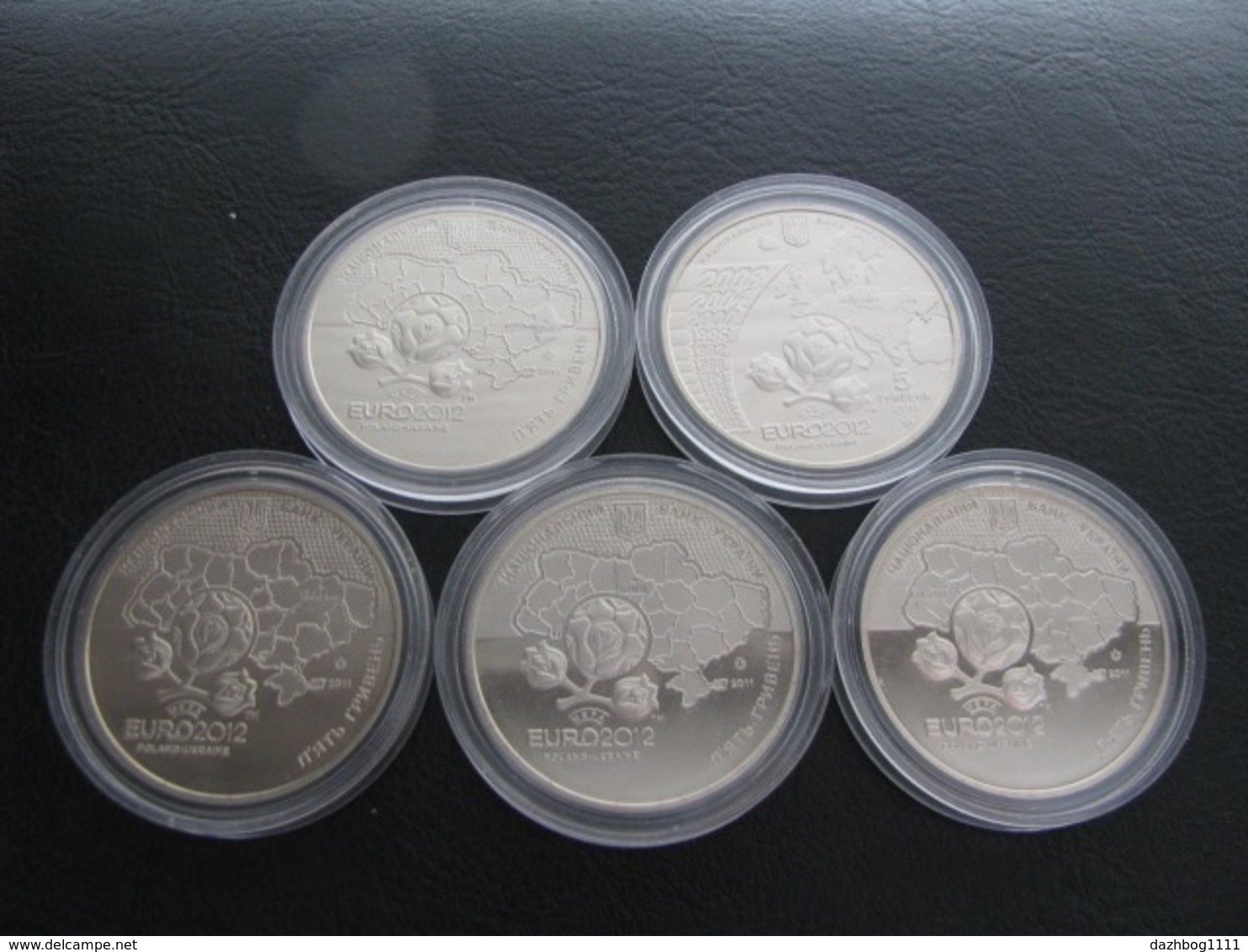 Coin Set Euro 2012 European Football Championship Ukraine Poland 2011 Coin , 5 UAH 5 Pcs - Ukraine