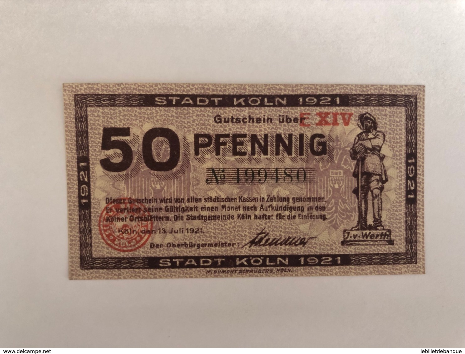 Allemagne Notgeld Koln 50 Pfennig - Collections
