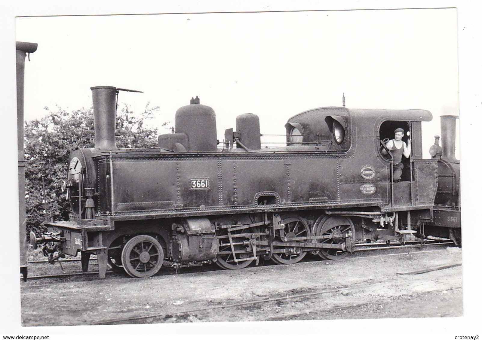 CPM VOIR DOS 80 Train Locomotive Vapeur 130 T 3661 Et Son Mécanicien à St Valéry Canal En 1955 - Saint Valery Sur Somme