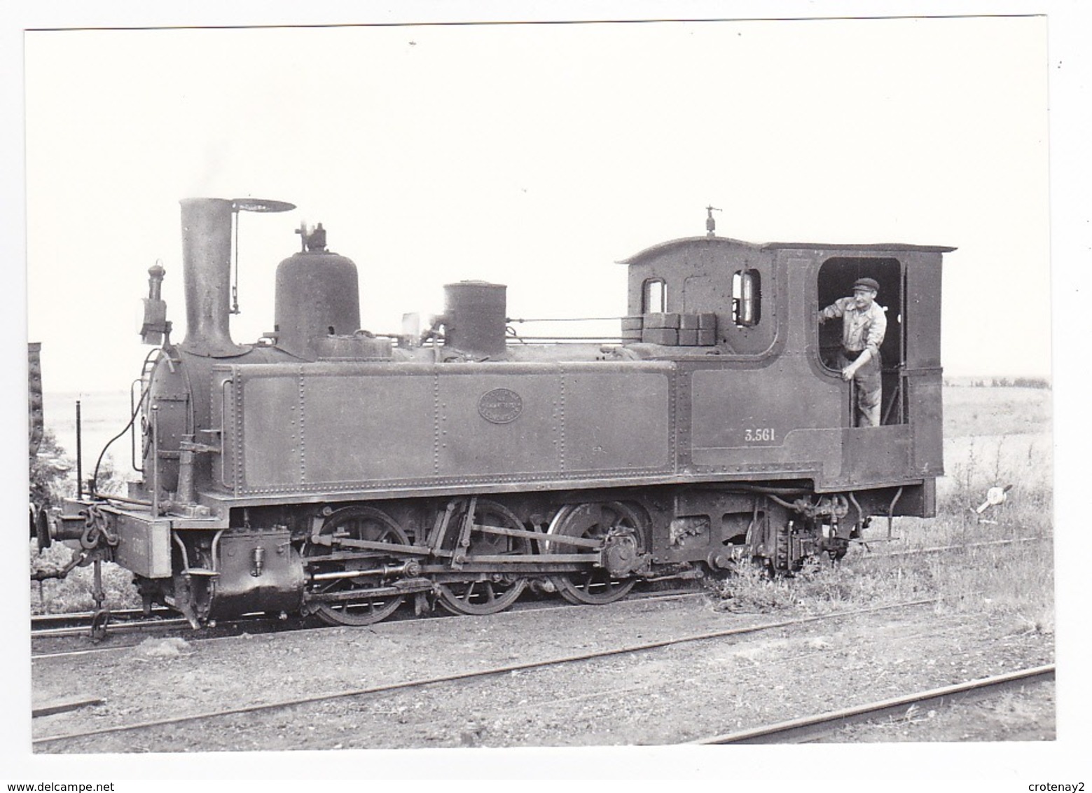 CPM VOIR DOS 80 Train Locomotive Vapeur 031 T 3561 Et Son Mécanicien à St Valéry Canal En 1955 - Saint Valery Sur Somme