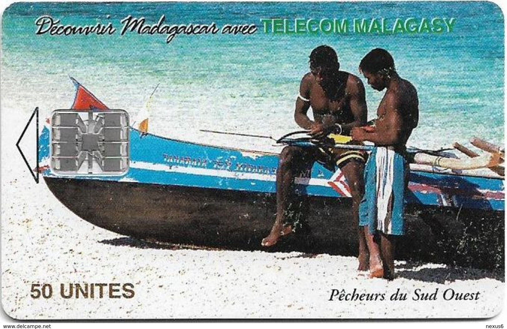 Madagascar - Telecom Malagasy - Fishermen - 50Units, SC7, 200.000ex, Used - Madagaskar