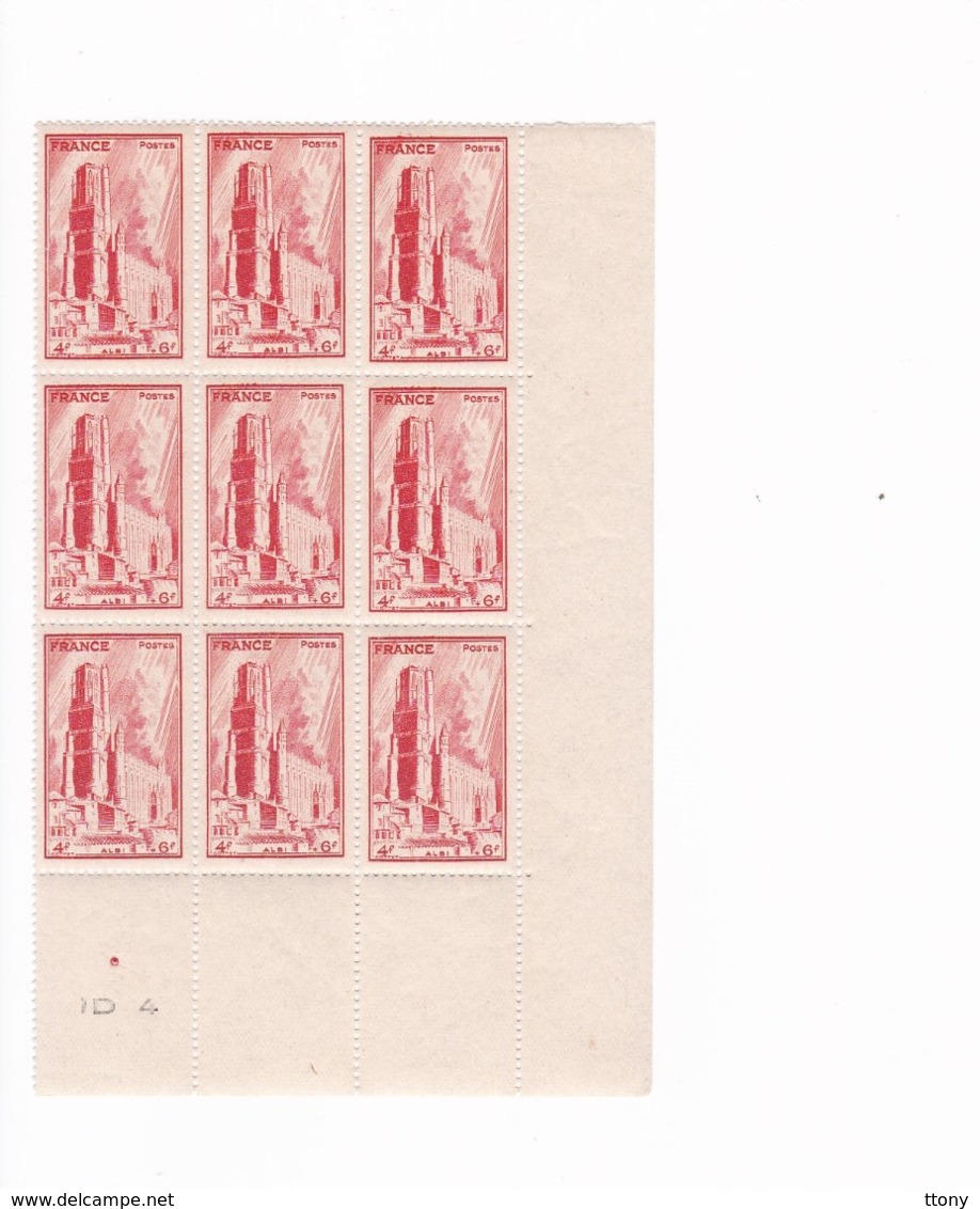 9 Timbres  N° 667  ++ Cathédrale Albi  Année 1944 - Neufs