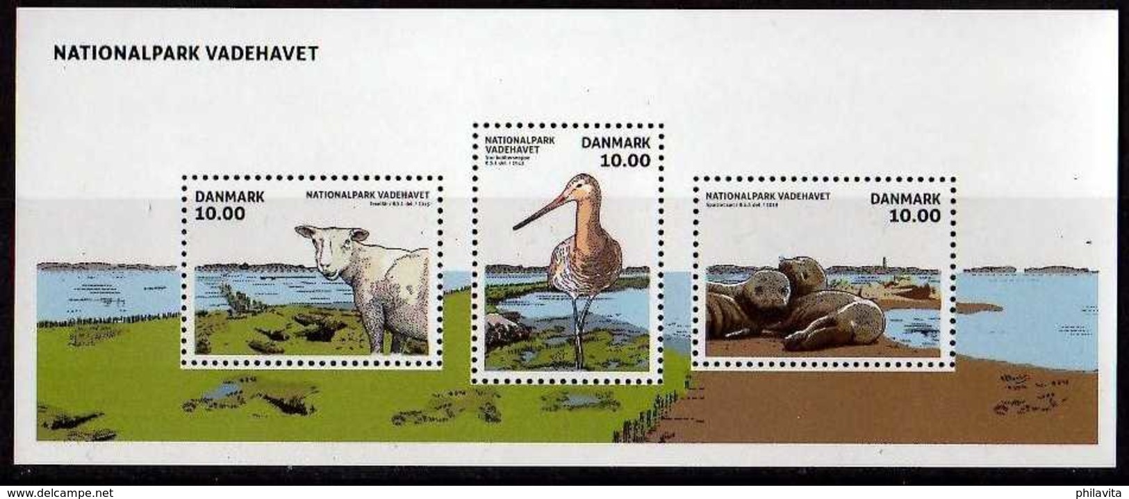 2015 Denmark / Danmark - National Park Vadehavet - MS -paper .- MNH** MI. B 58 Birds, Seals, Sea Ladscape - Ungebraucht