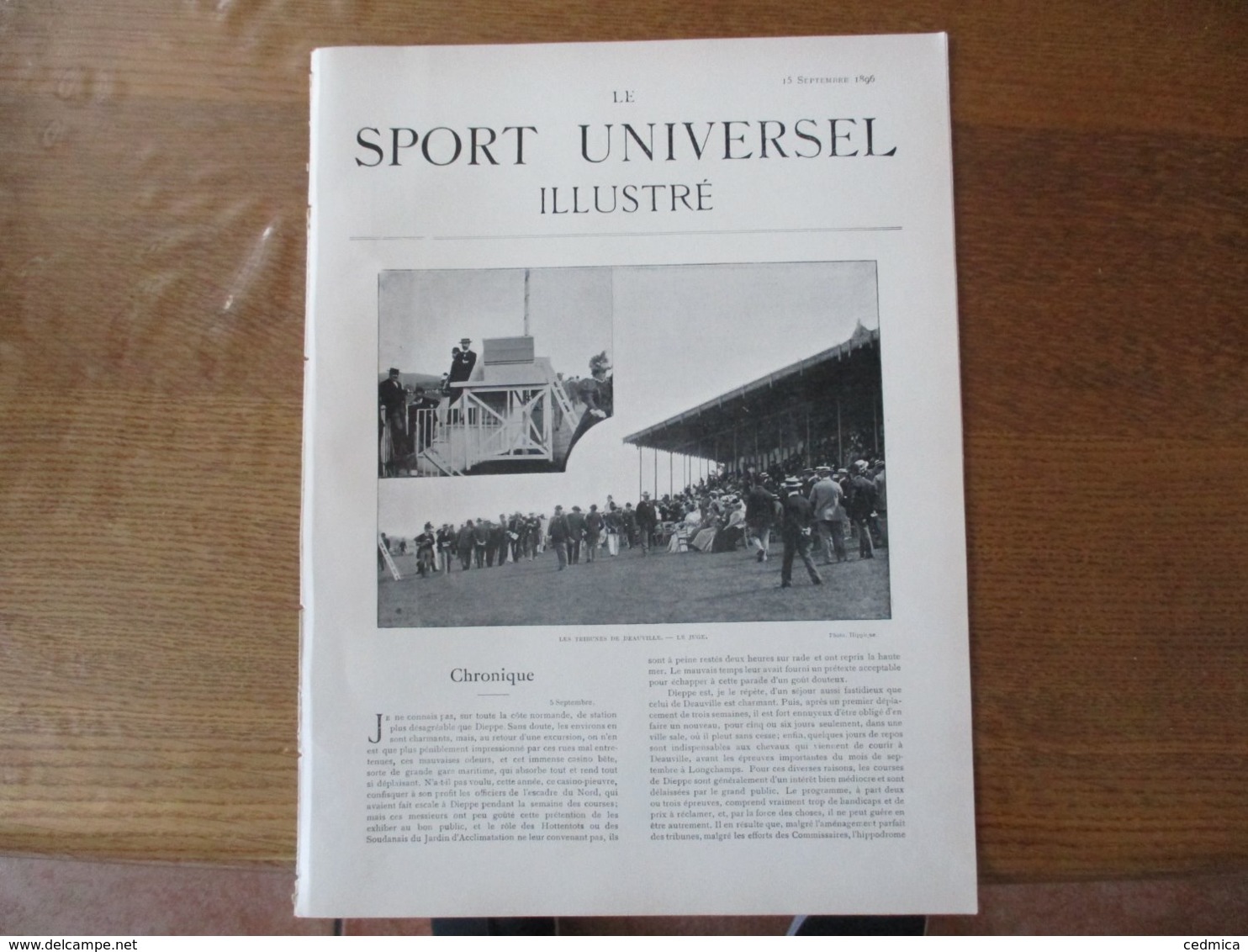 LE SPORT UNIVERSEL ILLUSTRE DU 15 SEPTEMBRE 1896 DEAUVILLE,VENTES DE YEARLINGS,TOKIO,EXPOSITION CANINE DE SPA,WAEREGHEM - Revistas - Antes 1900