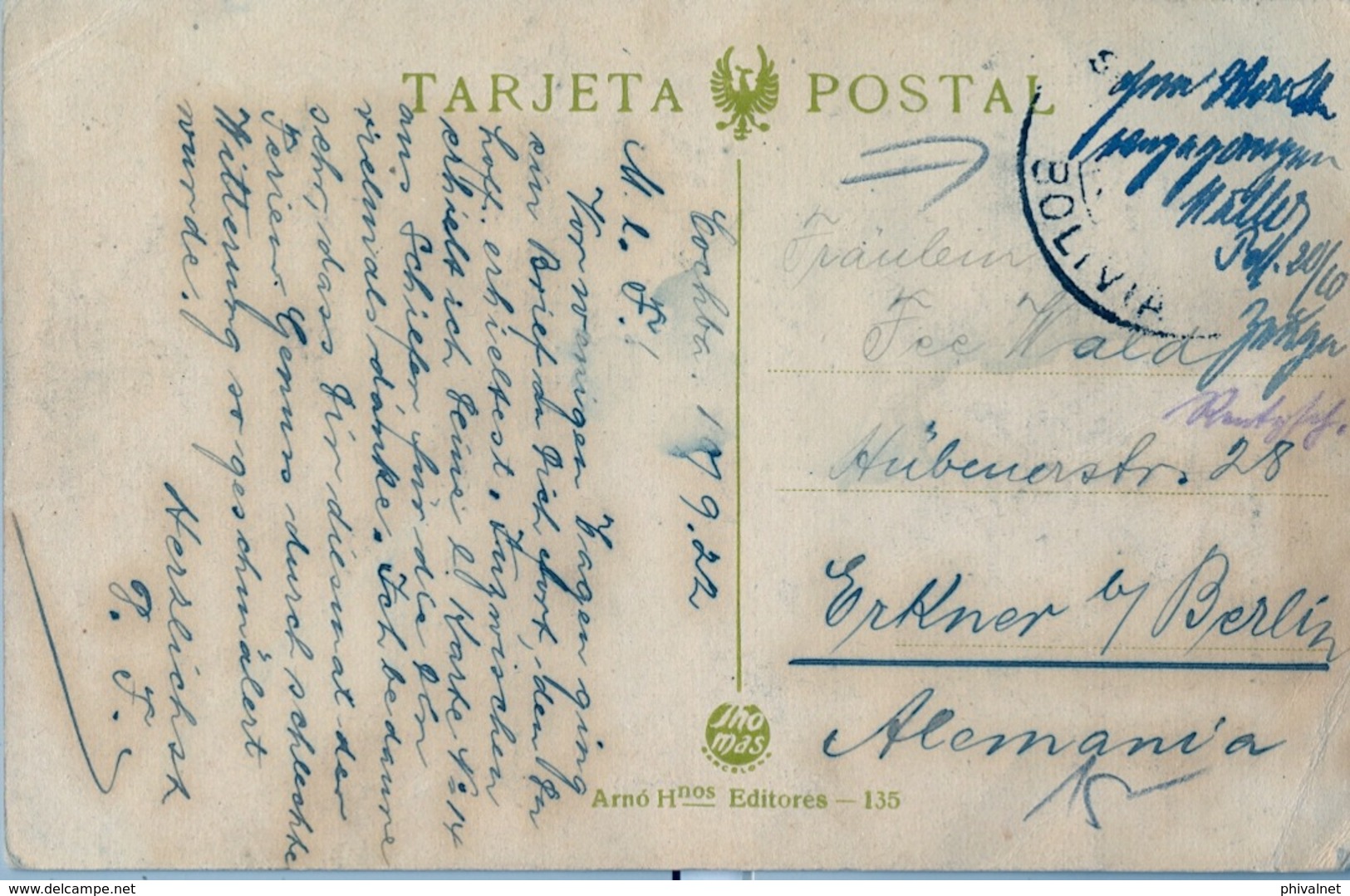 BOLIVIA , TARJETA POSTAL  CIRCULADA , MONOLITOS DE TIAHUANACO , ARQUEOLOGIA , PRECOLOMBINO - Bolivia