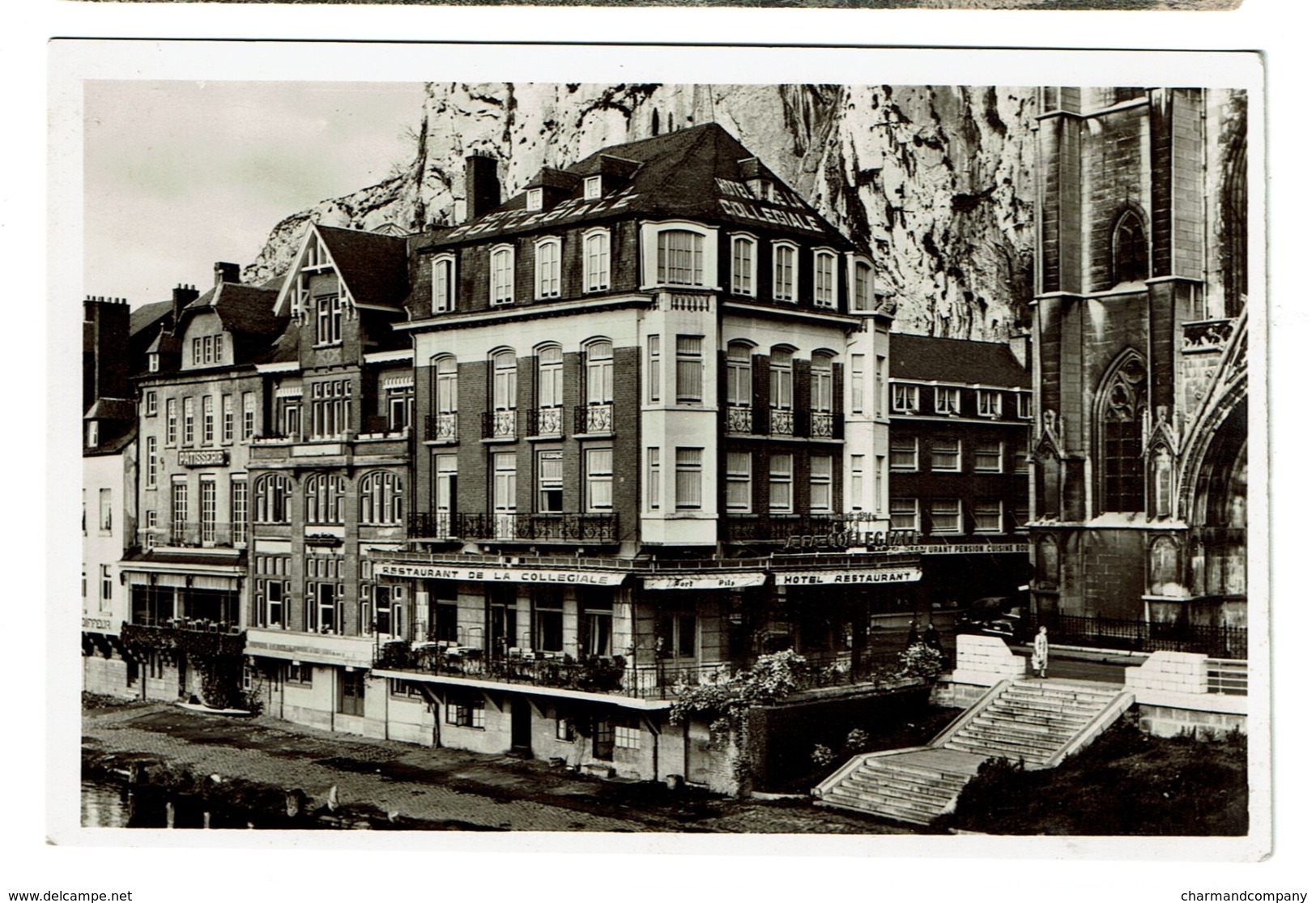 Carte Photo - Dinant - Hôtel De La Collégiale - Propr. Lion - Delcourt -  2 Scans - Dinant