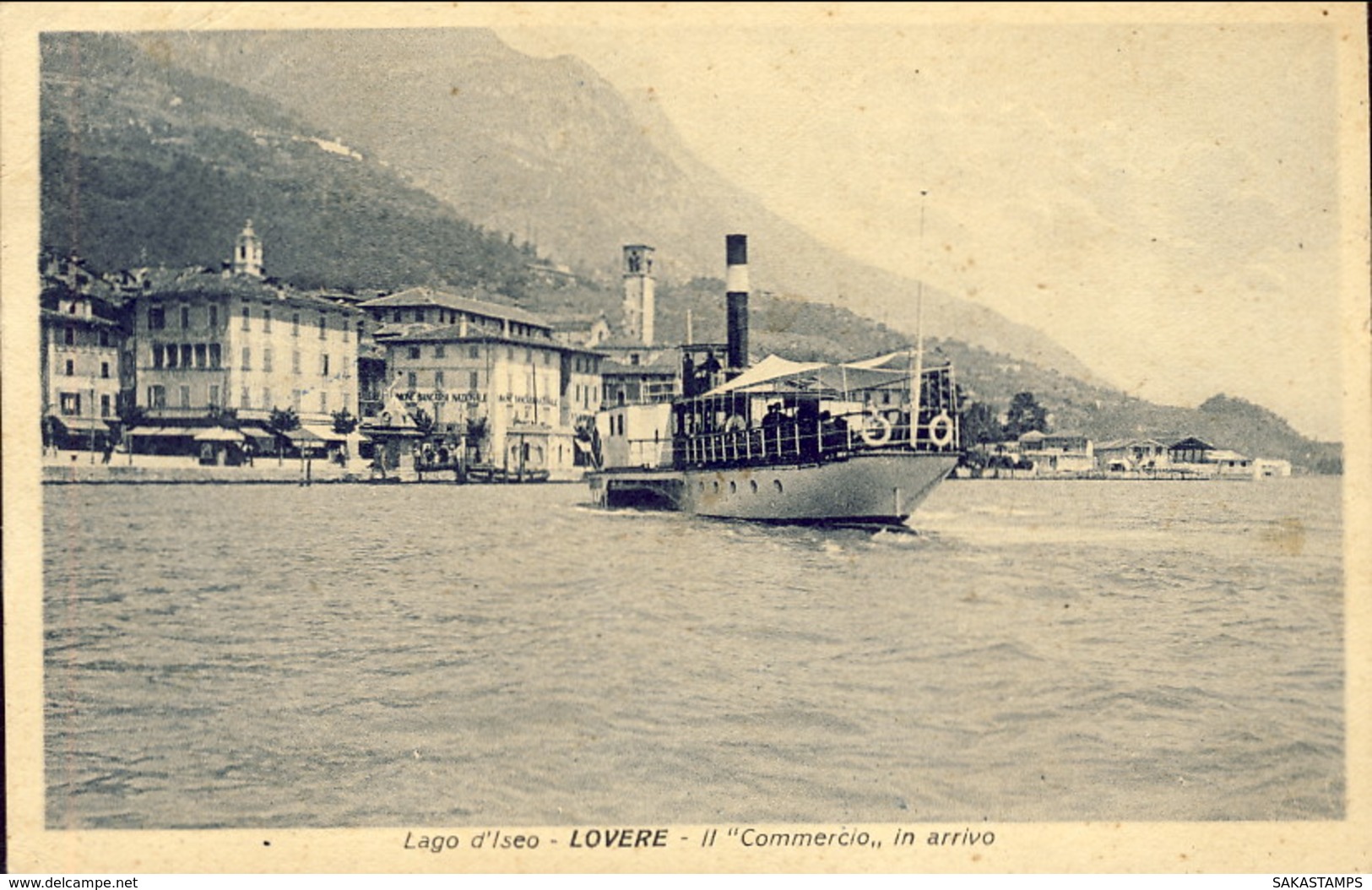 1930-Lovere Natante 'Il Commercio' In Arrivo Annullo Servizio Postale Sul Lago D'Iseo - Bergamo