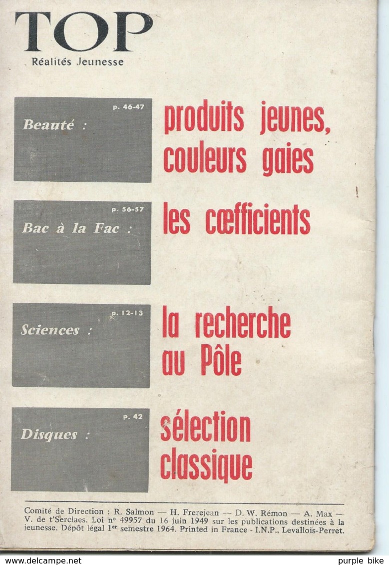 TOP REALITES JEUNESSE N° 281 Francis Blanche 1964 - Informations Générales