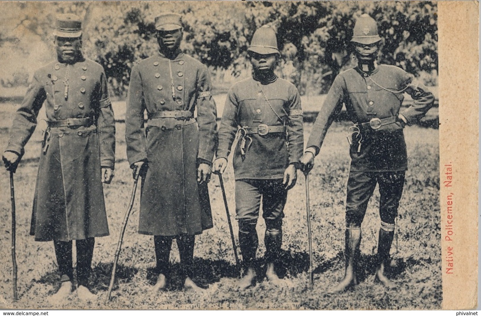 1912 SUDAFRICA , TARJETA POSTAL  CIRCULADA , CAPETOWN , NATIVE POLICEMEN - NATAL , POLICIA , POLICE , POLITIE - Policia – Gendarmería