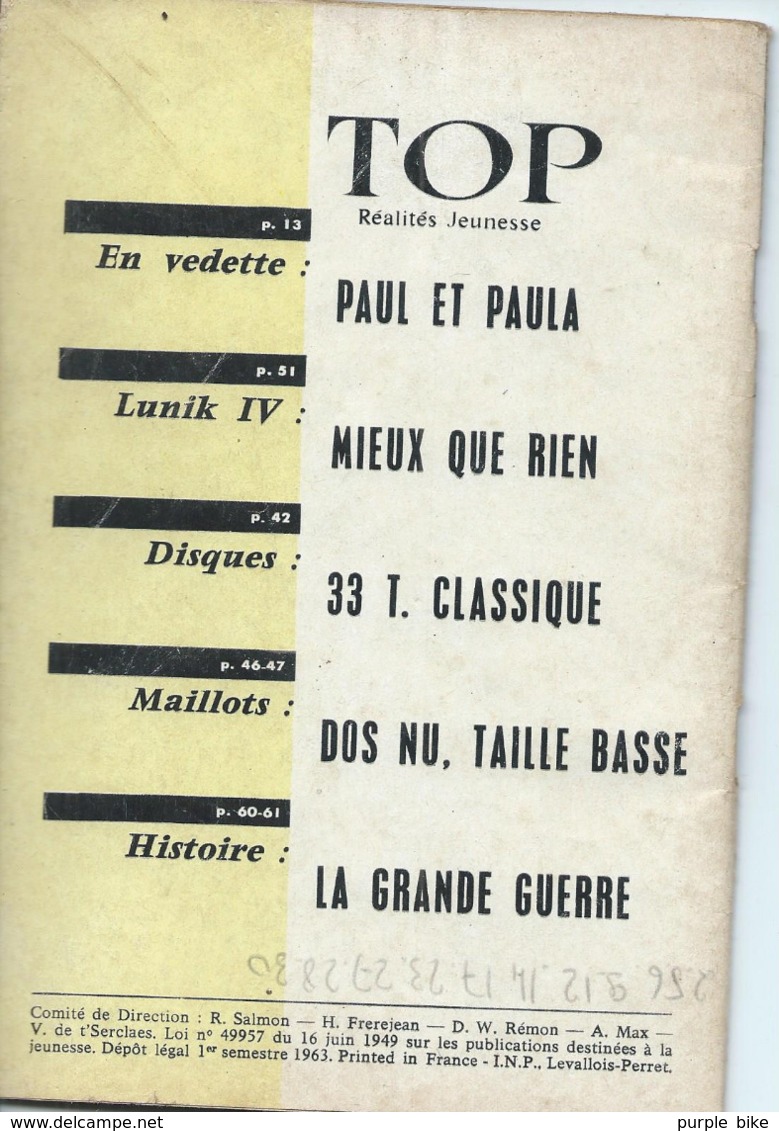 TOP REALITES JEUNESSE N° 233 1963 Les Bêtes Et Vous - Informations Générales