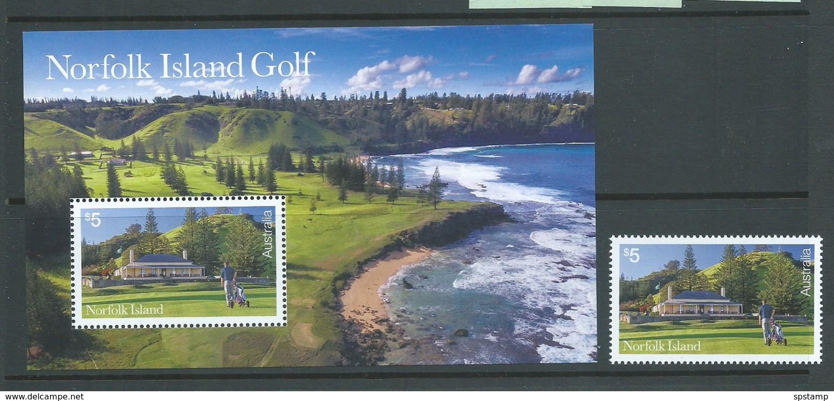 Norfolk Island 2018 Golf $5 Single & Miniature Sheet MNH - Norfolk Island