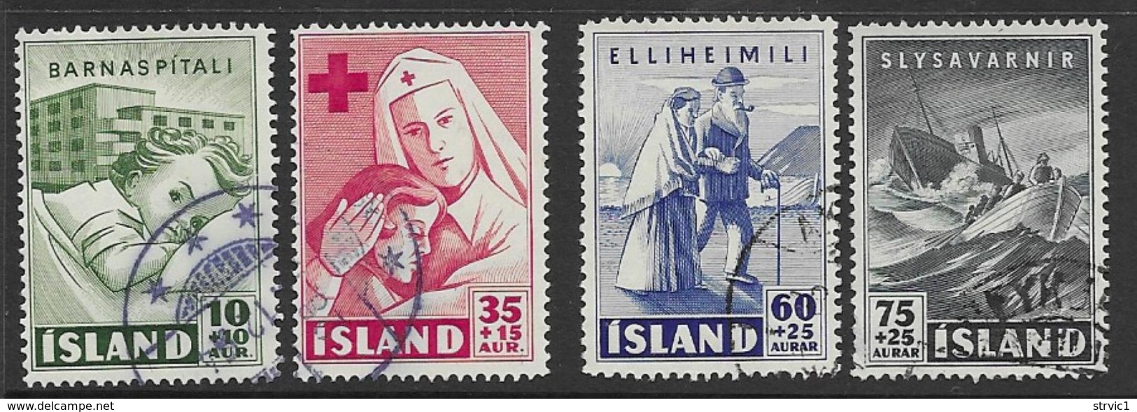 Iceland Scott # B7-8,B10-11 Used Charities, 1949 - Used Stamps