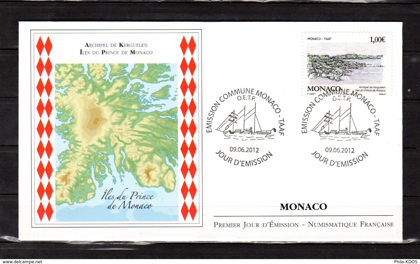 " ARCHIPEL DE KERGUELEN / ILES DU PRINCE DE MONACO " Sur Enveloppe 1er Jour De 2012  N° YT 2829 Parfait état. FDC - FDC