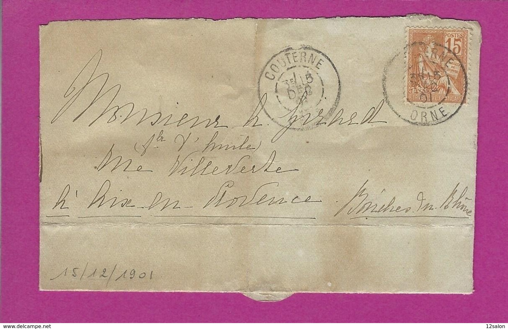 FRANCE Lettre TYPE MOUCHON De COUTERNE 1901 - 1877-1920: Période Semi Moderne