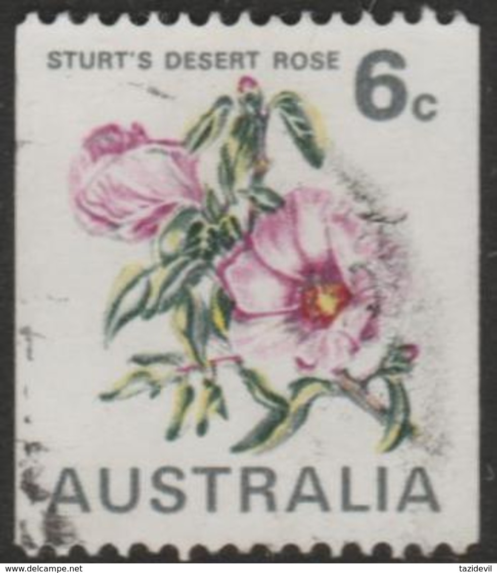 AUSTRALIA - USED 1970 6c Sturt's Desert Rose - Flower Coil - Used Stamps