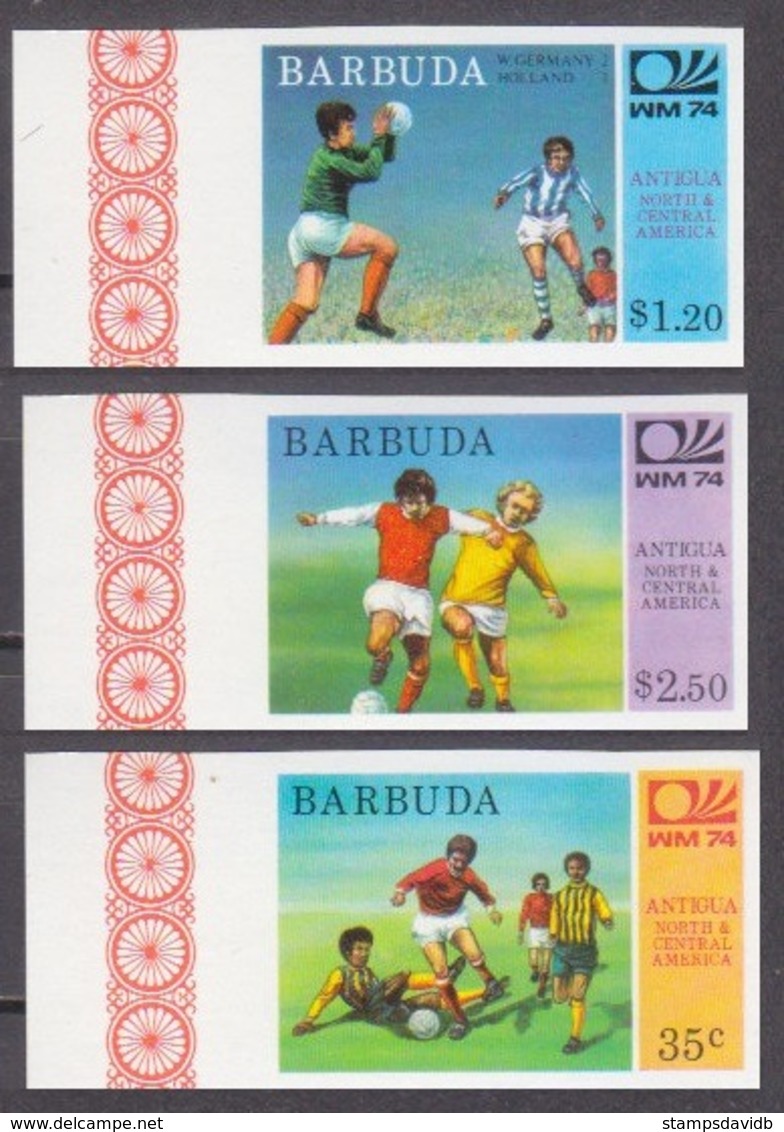 1974	Barbuda	175-177b	1974 World Championship On Football Of Munich - 1974 – Westdeutschland