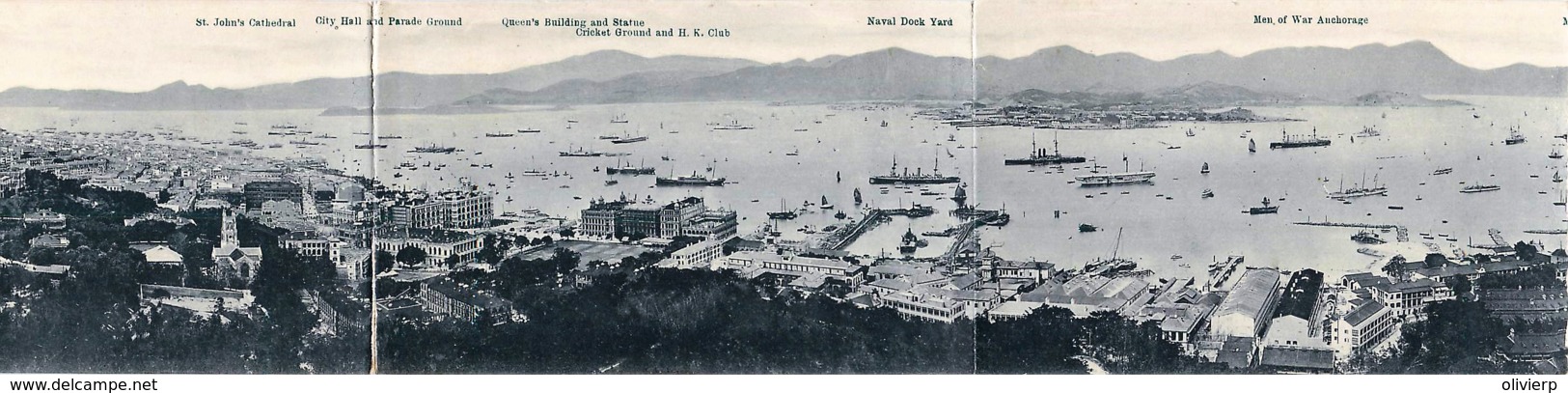 Chine - Hong-Kong - Carte Triple - Souvenir D' Escale - Panorama - Chine (Hong Kong)