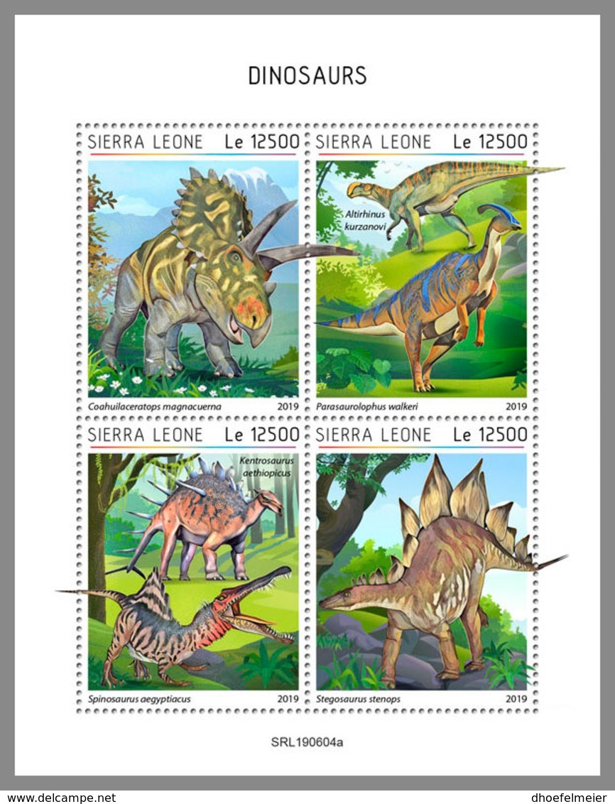 SIERRA LEONE 2019 MNH Dinosaurs Dinosaurier Dinosaures M/S - OFFICIAL ISSUE - DH1931 - Prehistorics