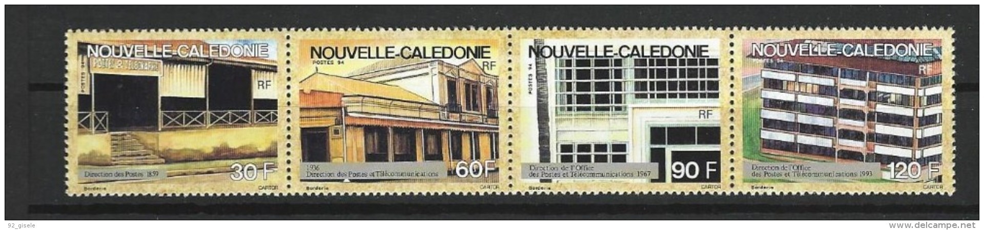 Nle-Caledonie YT 658 à 661 Bande " Locaux De La Poste " 1994 Neuf** - Nuevos