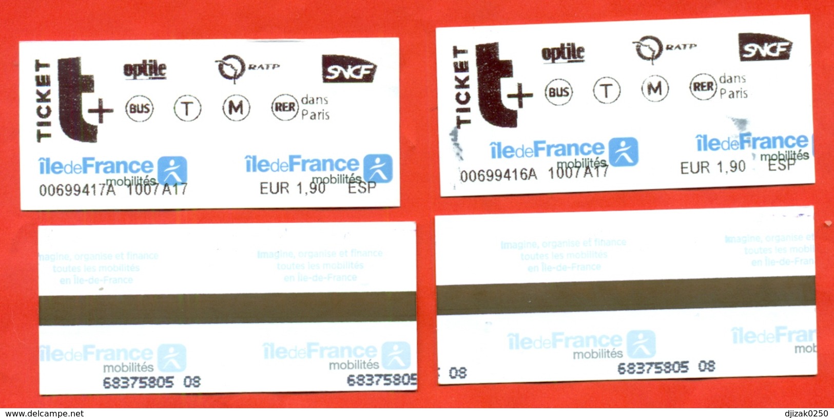 France 2019. City Paris. Lot Of Two Tickets. - Europa