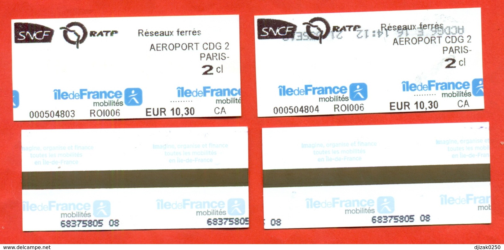 France 2019. City Paris. Lot Of Two Tickets. - Europe