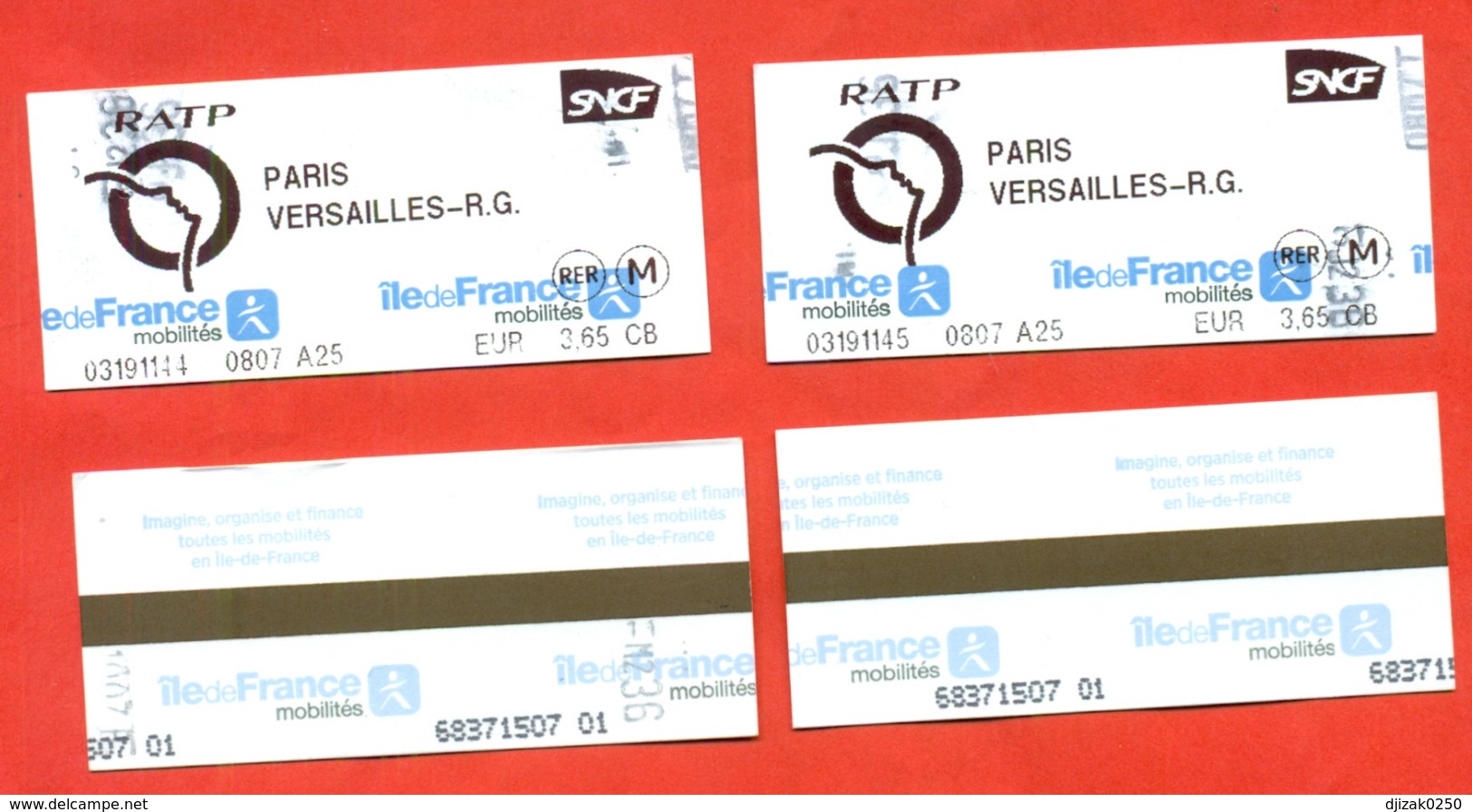 France 2019. City Paris. Lot Of Two Tickets. - Europe