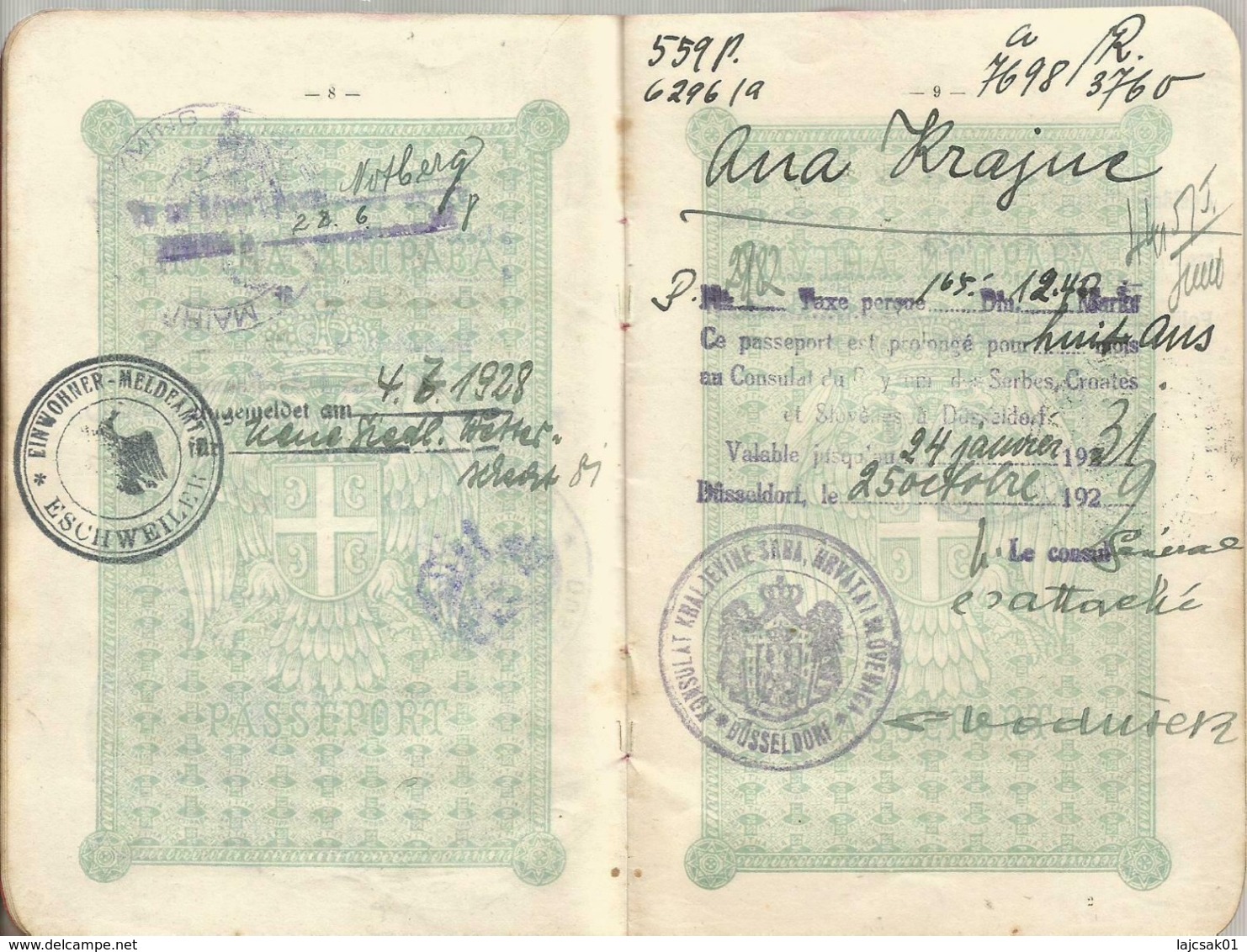 Kingdom of Serbs Croats and Slovenes 1922.  Passport pasaporte passeport passaporto passaporte