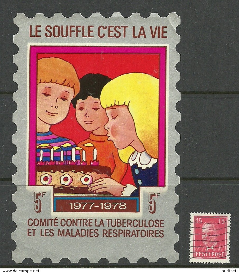 Frankreich FRANCE 1977/78 Anti-Tuberkulose Wohlfahrt Wohltätigkeitsmarke/Aufkleber Sehr Grosses Format Used - Vignetten (Erinnophilie)