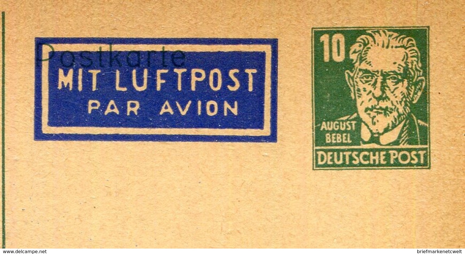 DDR / 1951 / Postkarte Mi. P 41 Mit Privatem Zudruck "Luftpost-Gebrueder Wright" ** (24482) - Privatpostkarten - Ungebraucht