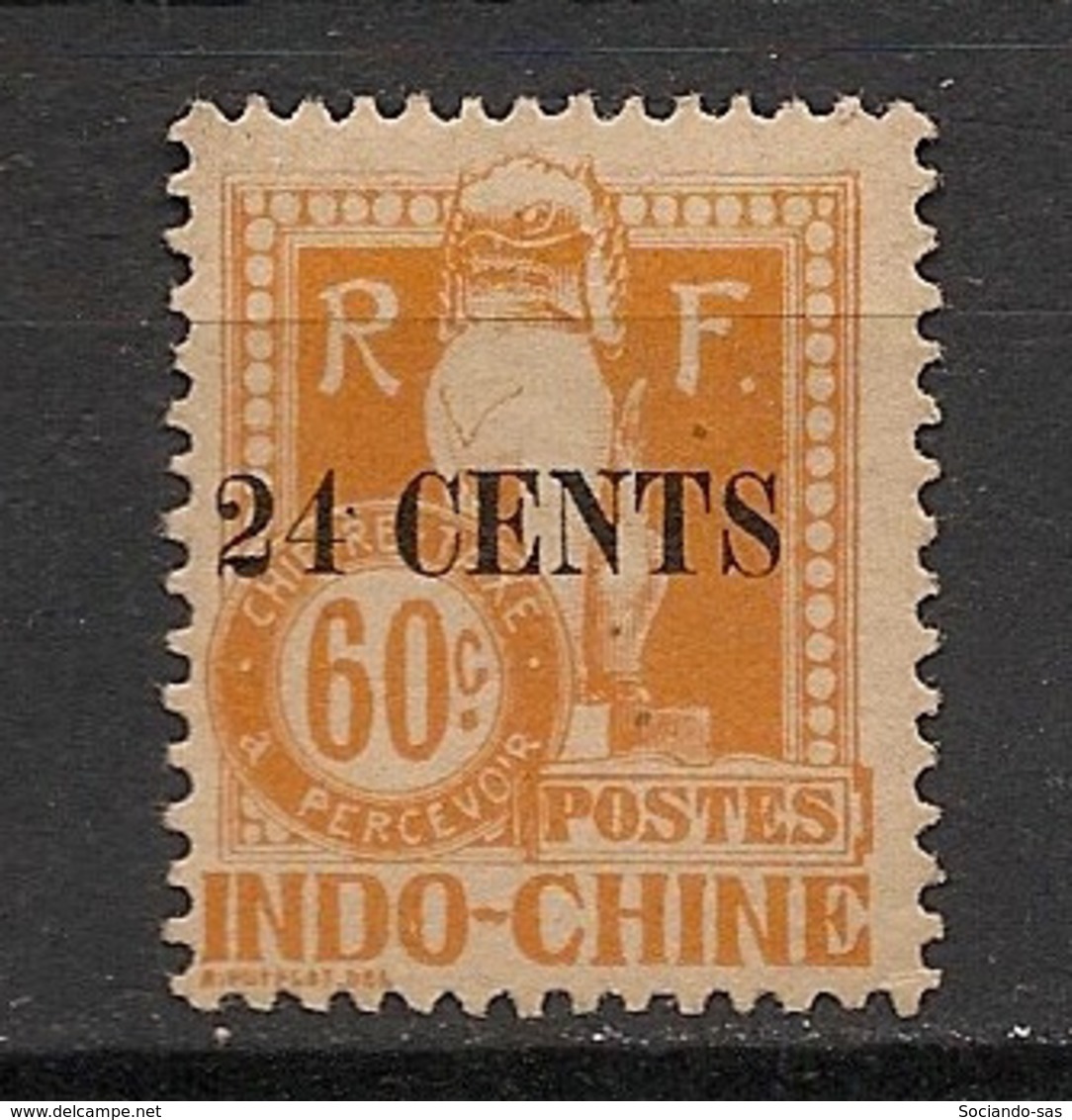 Indochine - 1919 - Taxe TT N°Yv. 27a - Angkor 24c Sur 60c Jaune - Variété 4 Fermé - Neuf * / MH VF - Portomarken