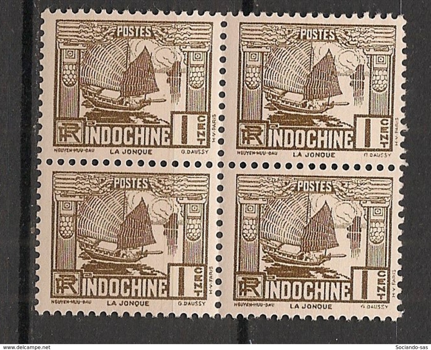 Indochine - 1931 - N°Yv. 155 - Jonque 1c - Bloc De 4 - Neuf Luxe ** / MNH / Postfrisch - Neufs