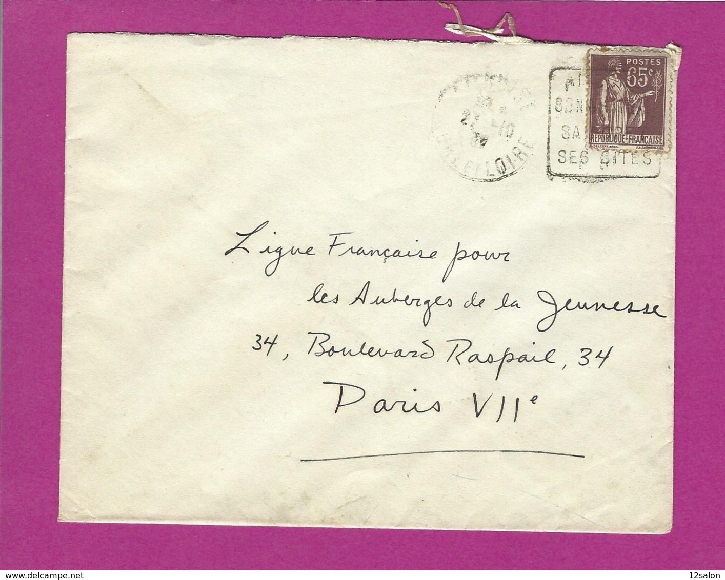 FRANCE Lettre TYPE PAIX Obl AMBOISE DAGUIN - 1921-1960: Période Moderne