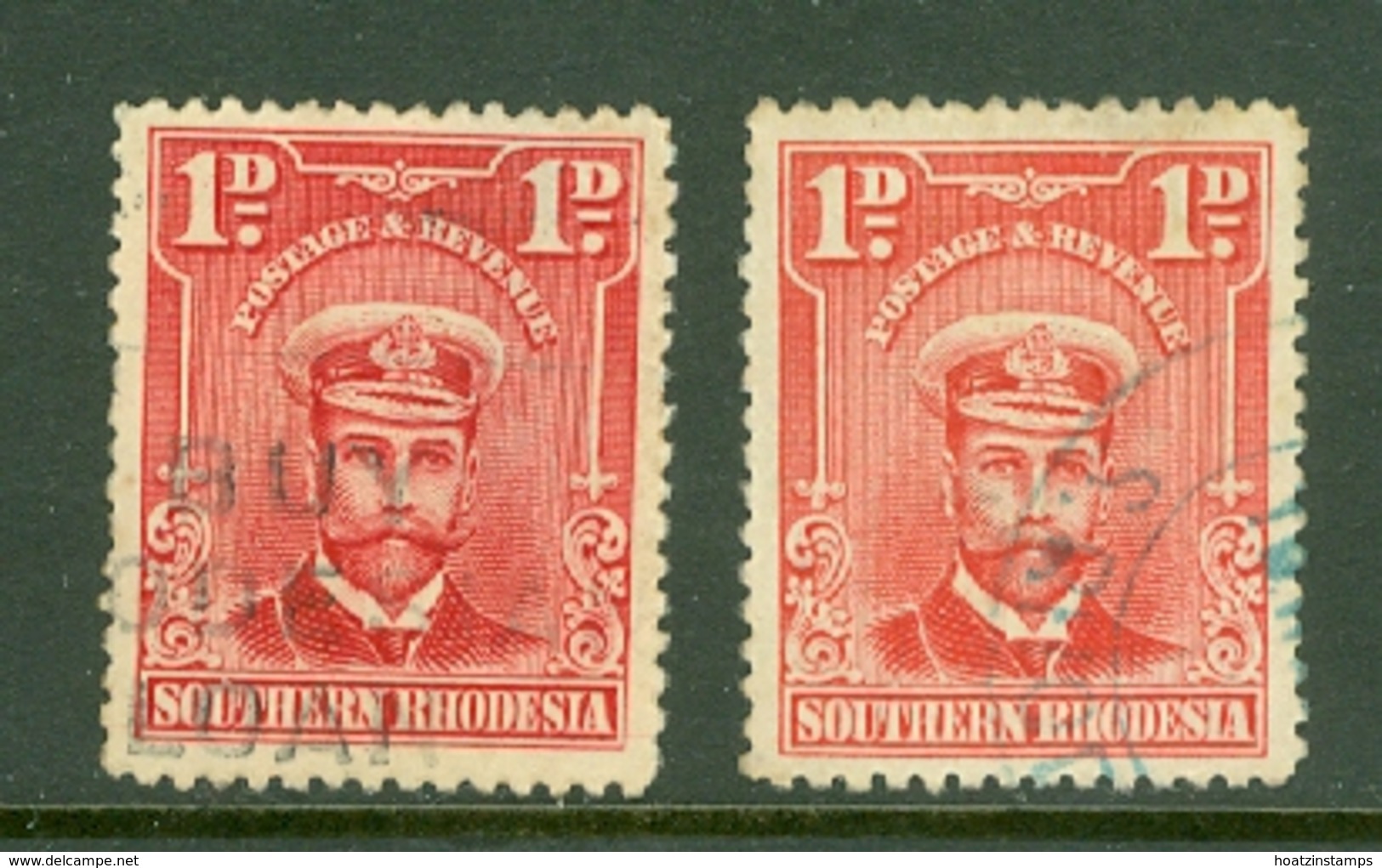 Southern Rhodesia: 1924/29   Admiral   SG2     1d     Used (x2) - Southern Rhodesia (...-1964)