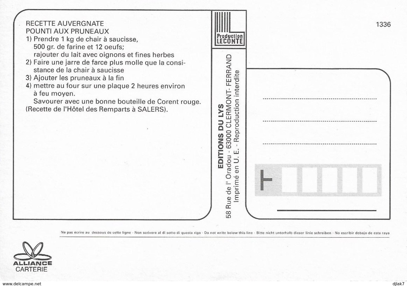 Recette Auvergnate Pounti Aux Pruneaux (2 Scans) - Recettes (cuisine)