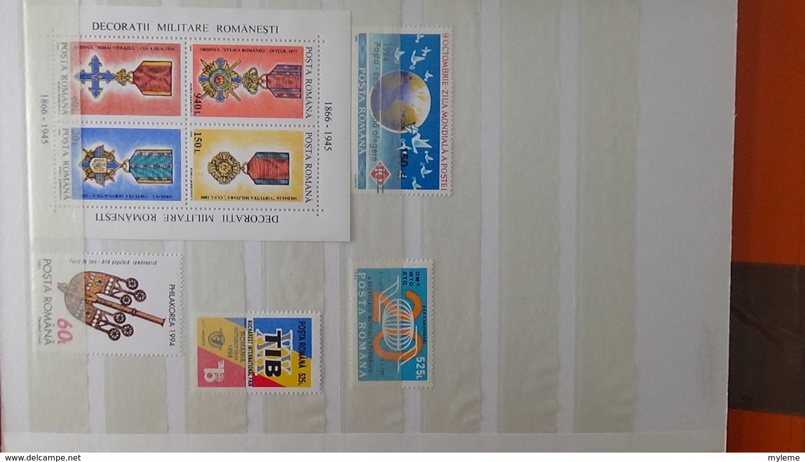 Petite collection de ROUMANIE entre 1994 et 1996 en timbres et blocs ** . A saisir !!!