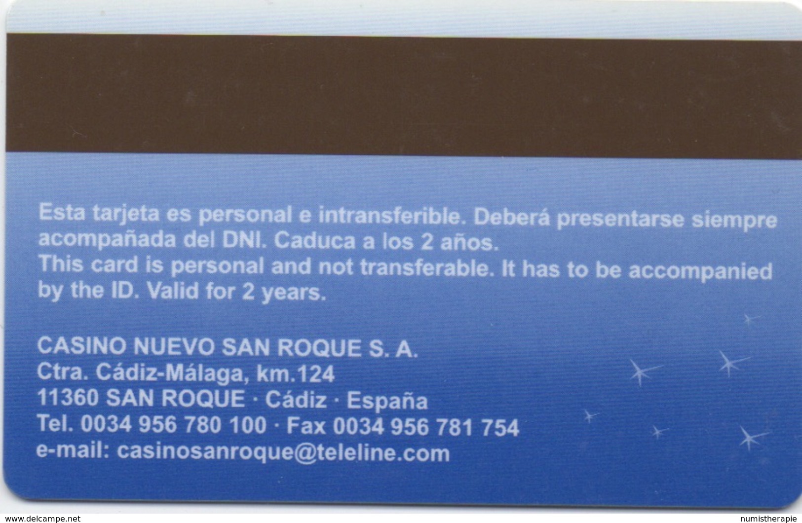 Carte Casino Partouche San Roque : Cádiz Espagne - Cartes De Casino