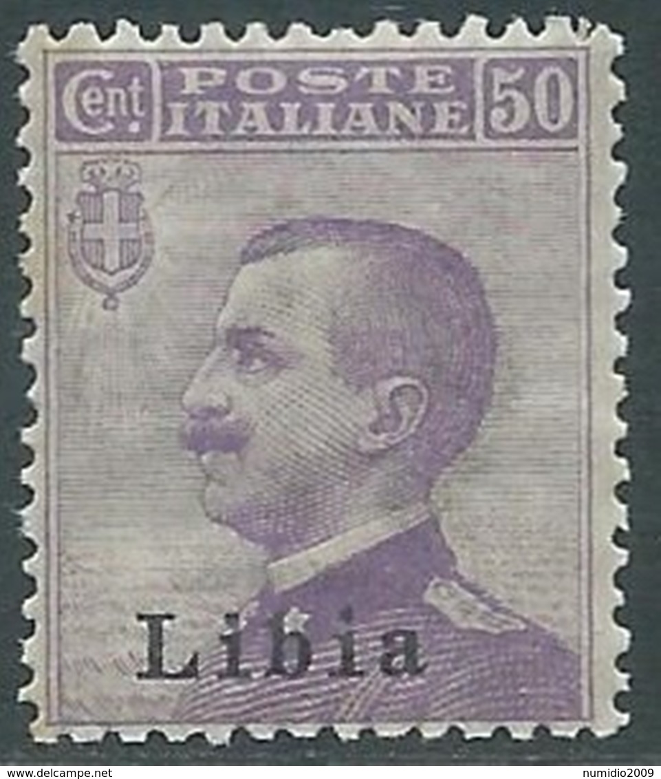 1912-15 LIBIA EFFIGIE 50 CENT I TIPO MNH ** - RB2-3 - Libye