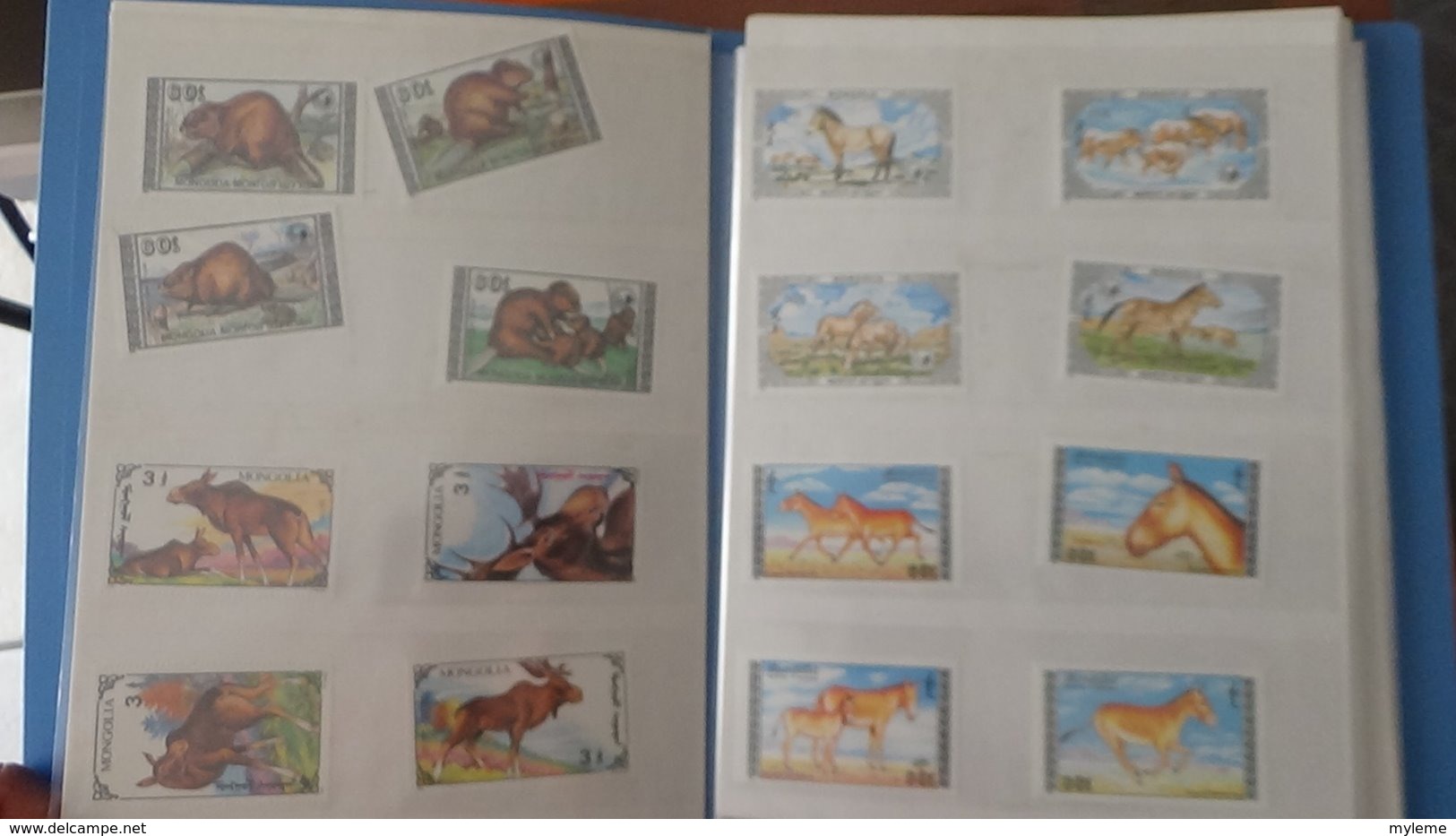 Petite collection de MONGOLIE en timbres et blocs ** dans 3 carnets . A saisir !!!