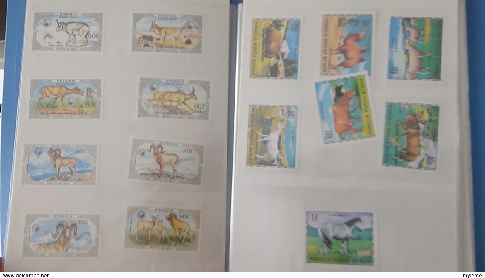 Petite collection de MONGOLIE en timbres et blocs ** dans 3 carnets . A saisir !!!