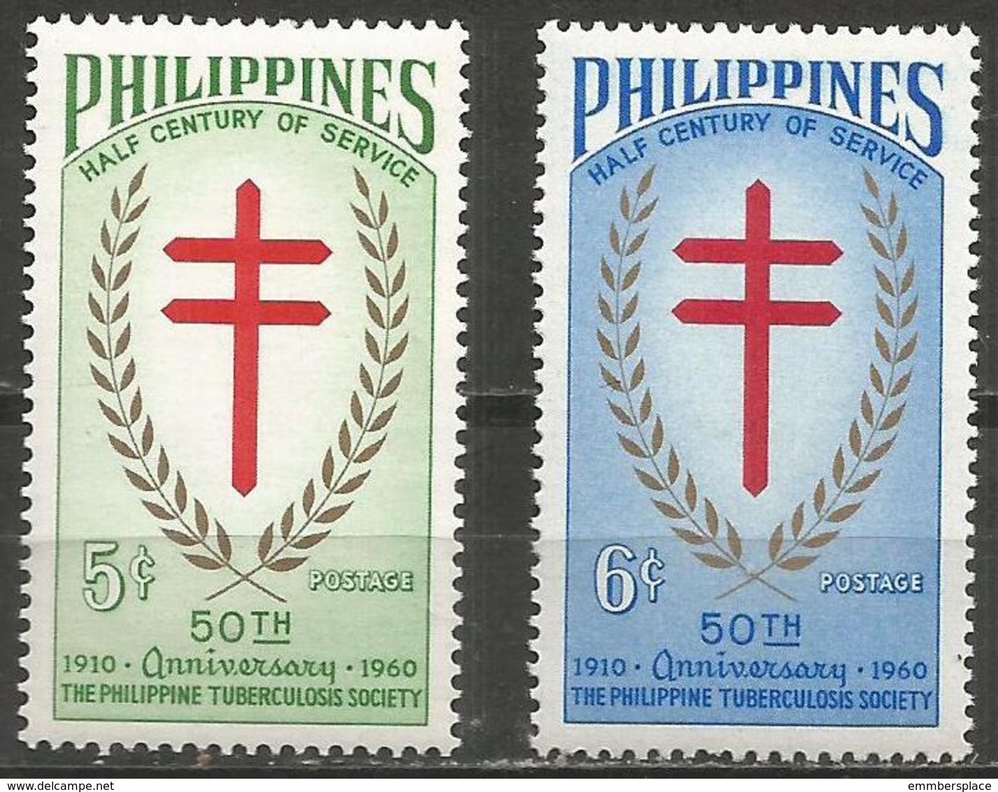 Philippines - 1960 TB Society MNH **   Mi 659-60  Sc 819-20 - Philippines