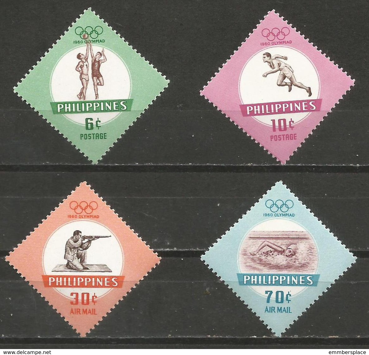 Philippines - 1960 Rome Olympics MNH **   Mi 665-8  Sc 821-2 & C85-6 - Philippines