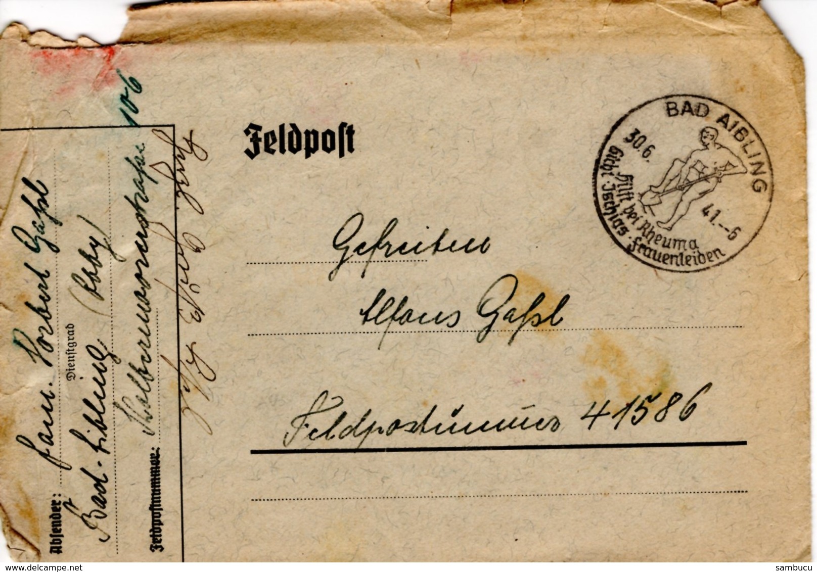 Feldpost - Brief Von Bad Aibling 1941 - Briefe U. Dokumente
